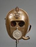 Brass Helmet and Gas Mask
