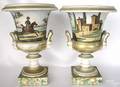 Pair of Paris porcelain urns early 19th c