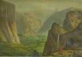 Framed 19th20th Century American School Chromolithograph of Yosemite Valley