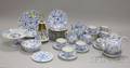 Fortyfour Piece German Gilt and Blue and White Floral Decorated Porcelain Partial Tea and Coffee Service a Se