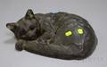 Blackpainted Cast Iron Sleeping Cat Doorstop