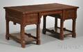 Victorian Eastlaketype Carved Walnut Flattop Doublepedestal Desk