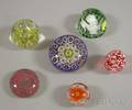 Six Internally Decorated Paperweights