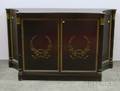 F  G Furniture Attributed Art Moderne Parcelgilt Carved and Black Lacquered TwoDoor Side Cabinet