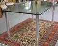 Modern Glass and Chrome Plated Dining Table