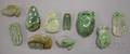 Ten Carved Jade Pendants and Other Items