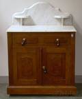 Victorian White Marbletop Walnut Commode