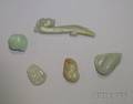 Four Jade Pendants and a Carved Jade Buckle
