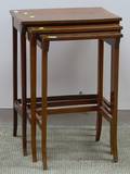 Nest of Three Edwardian Inlaid Mahogany Stands