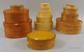 Thirteen Graduated and Assorted Modern Shakerstyle Oval Wooden Boxes and Carriers