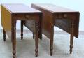 Near Pair of Late Classical Mahogany and Mahogany Veneer Dropleaf Tables with Ropeturned Legs