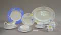 Seventytwo Piece Copeland Spode Blanc de Chine Pattern Porcelain Partial Dinner Set with a Contrasting Set of 