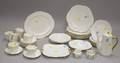 Fortytwo Piece Shelley Gilt Porcelain Partial Dinner Service