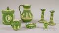 Seven Wedgwood Olive Green Jasper Dip Items