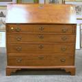 Chippendale Maple and Tiger Maple Slantlid Desk