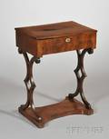 Regency Inlaid Mahogany and Mahogany Veneer Lifttop Sewing Stand