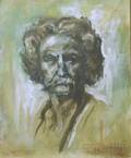 Framed Oil on Canvasboard Portrait of Mark Twain
