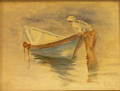 Framed 20th Century American School Watercolor on Paper of a Fisherman