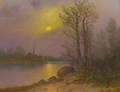 Unframed Pastel on Board Moonlit River View
