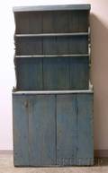 Bluepainted Pine Stepback Open Cupboard