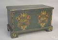 New York or Northern Pennsylvania painted pine and poplar diminutive dower chest ca 1900