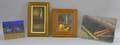 Lot of Four Framed and Unframed 20th21st Century American Oil on Panel and Oil on Canvas Mounted to Panel Urban Landscapes and S