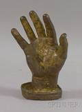 Bronze Patinated Spelter Sculpture of a Hand