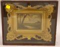 Framed American School Oil on Board Landscape with River
