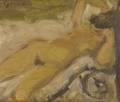 Framed Oil on Masonite Study of a Reclining Nude