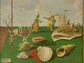 Framed 20th Century American School Oil on Masonite Surrealist Still Life with Shells