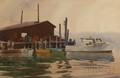 Carl Nelson Schmalz Jr American b 1926 Dock Scene