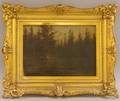 Framed Oil on Canvas of a Woodland Pond by John Olson Hammerstad NorwegianAmerican 18421925