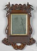 New York carved mahogany folk art mirror 19th c