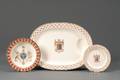 Three Wedgwood Queens Ware Armorial Decorated Items