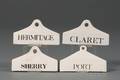 Four Wedgwood Pearlware Wine Bin Labels