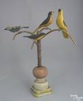 Pennsylvania carved and polychrome bird tree early 20th c