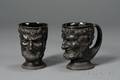 Pair of Turner Black Basalt Satyr Mugs