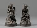 Pair of Wedgwood Black Basalt Cupid and Psyche Figures