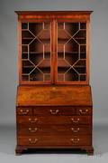 George III Mahogany Bureau Bookcase