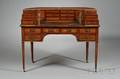Edwardian Polychrome Decorated Satinwood Carlton House Desk