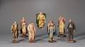 Important Extensive Collection of Fortyfour Italian Creche Figures