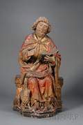 Large Continental Carved Wood and Gesso Architectural Figure of an Apostle