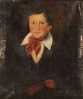 Lot of Two Works AngloAmerican School 19th Century Portrait of a Boy