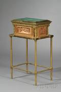 Renaissance Revival Malachitemounted Copper and Brass Jewelry Box on Stand