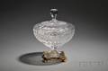 Ormolu Mounted Colorless Glass Footed Covered Bowl