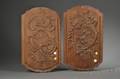 Pair of Rococostyle Carved Oak Architectural Plaques