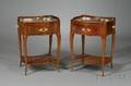 Pair of Louis XV Mahogany Marble Top Rafraichissoirs