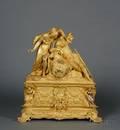 Large French Gilt Bronze Figural Shakespeare Themed Clock