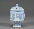 Wedgwood Light Blue Jasper Dip Potpourri Vase and Covers