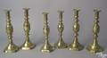 Six brass candlesticks